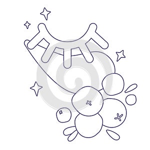 Icon with cosmetic patch on eyes